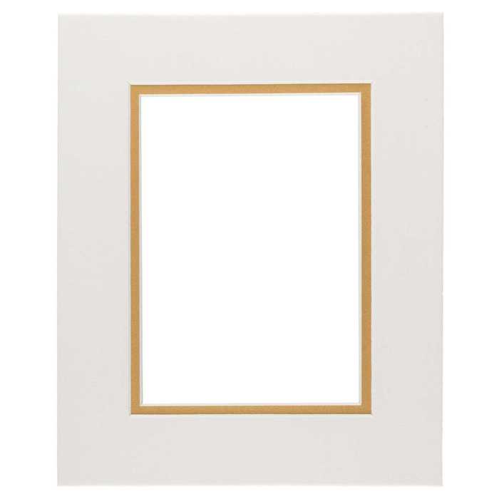 Gold & Cream Double PreCut Mat 5" x 7" Hobby Lobby 870055